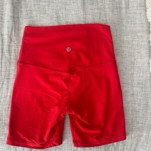 Lululemon Red Bike Shorts High-Waisted Performance